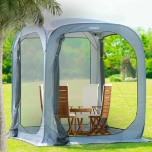 Poray Screen House Tent Pop Up Sun Shelter with Durable Mesh Doors,Portable Camping Tent 6x6FT Screen Canopy Outdoor for Family Friends Party in Backyard,Park
