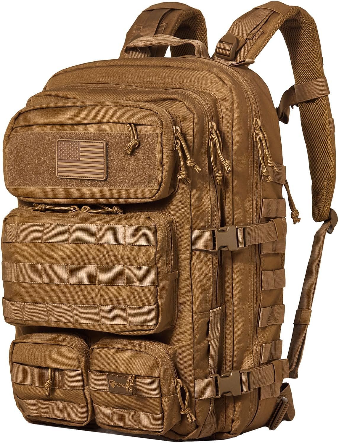 Falko Tactical Backpack 50L, 2.4x Stronger, Large Military Molle Rucksack, Heavy Duty, Work and Outdoors