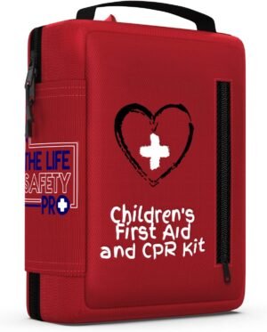 Portable First Aid Kit for Kids with CPR Shield – Ideal for Home, Car, School, Camping, and as a Travel First aid kit. Latex-Free Bandages – Children First Aid Guide by The Life Safety Pro