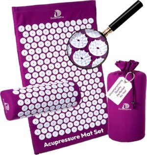 Acupressure Mat & Pillow Set – Acupressure Therapy for Back and Neck Pain Relief, Sciatica, and Pressure Point Aches Ideal Acupuncture Mat for Sleeping Aid & Recovery