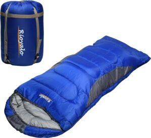 0 Degree Winter Sleeping Bags for Adults Camping (450GSM) – Temp Range (5F–32F) Portable Waterproof Compression Sack- Camping Sleeping Bags for Big and Tall in Env Hoodie: Backpacking Hiking 4 Season