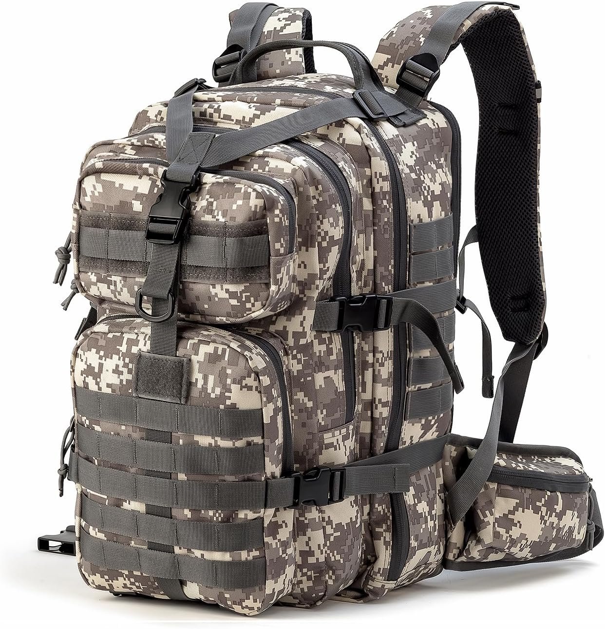 MIRACOL Tactical Backpack Military for Outdoor - Army Style MOLLE Survival Rucksack - 3 Day Assault Pack for Travel Hiking Hunting Camping Gym Camouflage