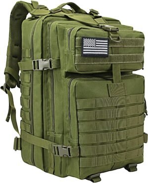 WOLT | Tactical Backpack for Men 45L Military Molle Backpack Large 3 Day Assault Pack Rucking Backpack for Hiking Survival(Army Green)