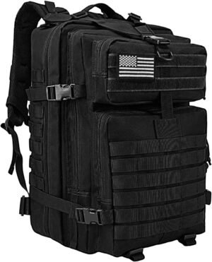 WOLT | Tactical Backpack for Men 45L Military Molle Backpack Large 3 Day Assault Pack Rucking Backpack for Hiking Survival(Black)