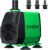 VIVOSUN 800GPH Submersible Pump(3000L/H, 24W), Ultra Quiet Water Fountain Pump with 10ft. High Lift with 6.5ft. Power Cord, 3 Nozzles for Fish Tank, Pond, Aquarium, Statuary, Hydroponics Green