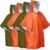 FosPower Emergency Rain Poncho [4 Pack] [Retains 90% Body Heat] Reusable Weather Resistant Raincoat for Men, Women, Adults, Camping, Hiking, Emergency Supplies & Survival Kits (Green + Orange)