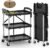 HIMIX Foldable Utility Carts with Wheels, 3-Tier Holds 240lbs Folding Rolling Cart with Fixed Rope, Collapsible Service Cart for Home, Office, Garage, and Warehouse – No Assembly Required