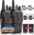 Baofeng Walkie Talkies Long Range Walkie Talkie for Adults with Earpiece Mic Rechargeable 2 Way Radios Copy Frequency Handheld Two Way Radios Transceiver Walky Talky with USB Base Charger for Camping