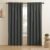 CUCRAF Dark Grey Blackout Curtains 84 inch Length 2 Panels Set, Rod Pocket Room Darkening Drapes for Bedroom Living Room, Insulated Thermal Light Blocking Window Curtain (W52 x L84 Inch)