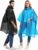 2 Pack Rain Ponchos for Adults Reusable – Raincoats Survival Emergency Heavy Duty Rain Coat with Drawstring Hood
