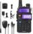Baofeng UV-5R 8W Dual Band Two Way Radio Full Kit, UV-5RTP Ham Radio Handheld with Speaker Mic, Programming Cable, RD-771 Long High Gain Antenna, Headset, Support Chirp Programming, Black