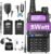 BAOFENG Radio UV-5R 8W High Power Ham Handheld Two Way with Double Battery Extra Programming Cable AR-771 Antenna Speaker Mic Full Kit Rechargeable Long Range Walkie Talkies Black-1 Full Kits