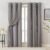 Bujasso Grey 90% Blackout Curtains with Sheer Overlay Mix and Match Double Layer Window Curtains Thermal Insulated 84 inch for Living Room Bedroom Gray Drapes with Tiebacks Grommet Top 37″ Wx84 Lx2