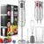 Zulay 4-in-1 Immersion Stick Mixer Hand Blender – 800 Watts, 12 Speeds, 5-ft Power Electric Cord, Handheld Portable, Stainless Steel Blades – With Whisk, Frother & Stick Blender Attachments – Gray