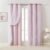 Bujasso Pink Blackout Curtains with Sheer Overlay Mix and Match Double Layer 80% Room Darkening Window Treatment Set for Girls Bedroom Living Room Pink Drapes with Tiebacks Grommet Top 37″ Wx84 Lx2